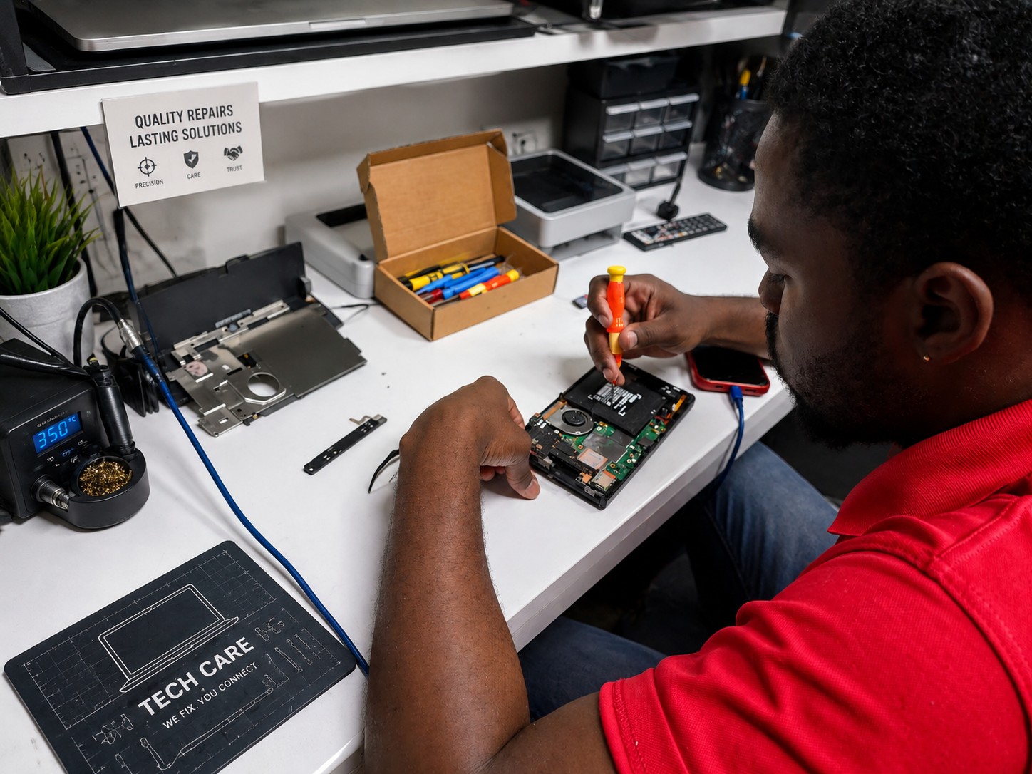 Phone repair in progress